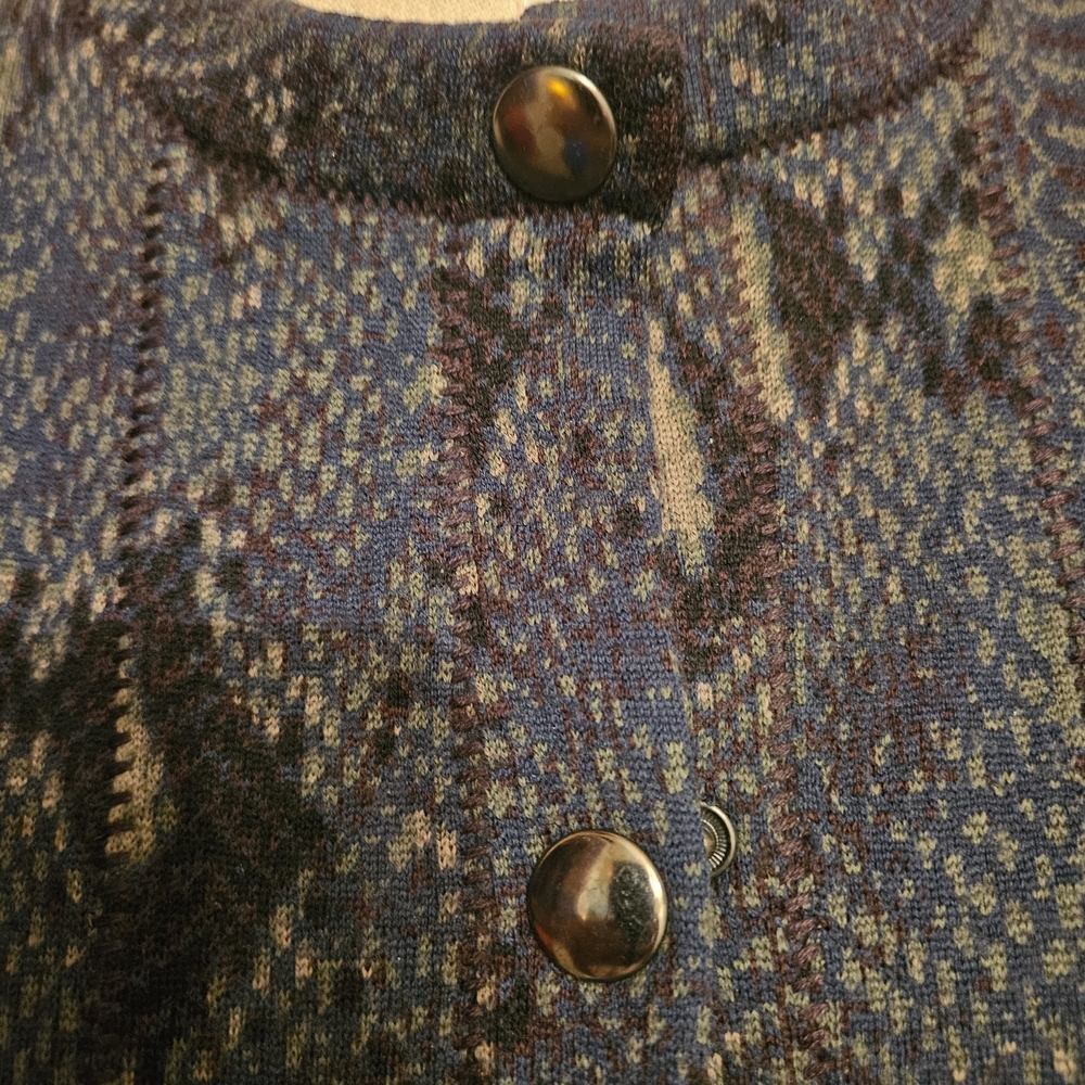 Chloé Vintage Mini Dress In Black Navy and Olive Tones. Runway Piece - Picture 9 of 10